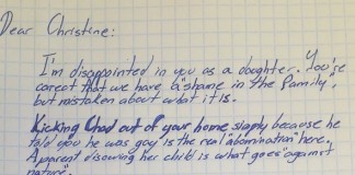 Avô escreve uma carta para a sua filha, após ela ter expulsado seu neto de casa por ser gay