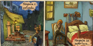 Tirinha sobre a vida de Vincent Van Gogh
