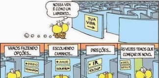 Tirinha sobre o caminho da felicidade Tirinha sobre o caminho da felicidade