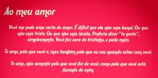 Você me pede uma carta de amor. É difícil que ela não seja banal… Você me pede uma carta de amor. É difícil que ela não seja banal…