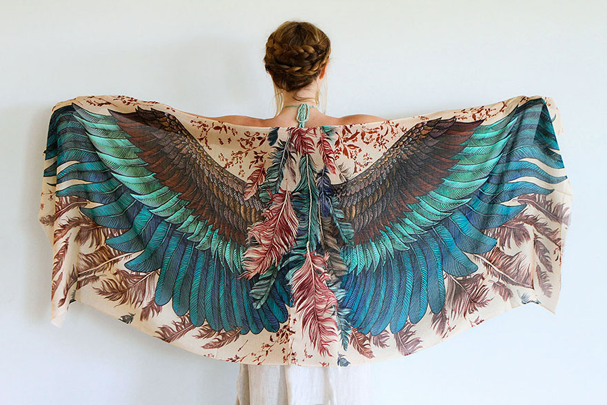 contioutra.com - Designer de moda cria lenços com desenhos de pássaros