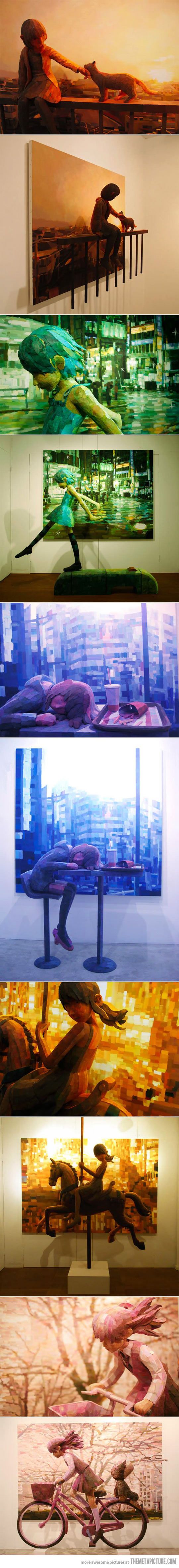 Shintaro Ohata combines sculpture and canvas in his art…