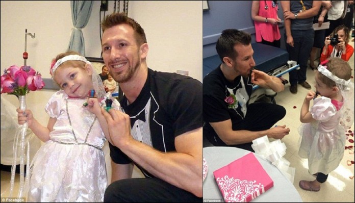 Paciente com leucemia, Abby trocou alianças (de pirulito) com Matt Hickling Emocionante! Menina com leucemia se “casa” com o enfermeiro em cerimônia lúdica