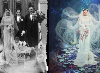 Fotógrafa transforma fotos antigas em trabalhos de arte surreais