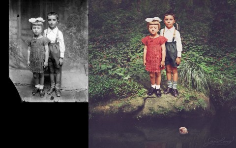 contioutra.com - Fotógrafa transforma fotos antigas em trabalhos de arte surreais