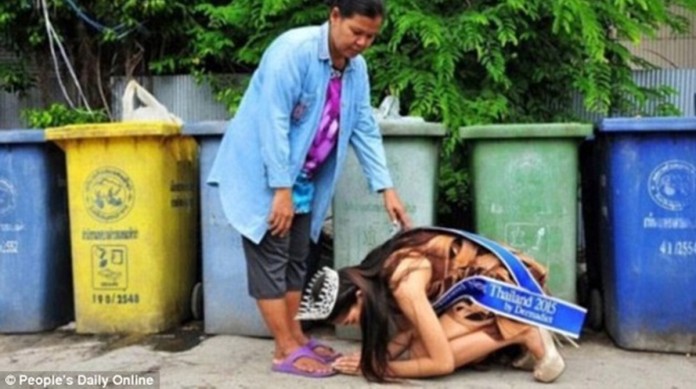 Catadora de lixo é responsável pela beleza da Miss Tailândia 2015.