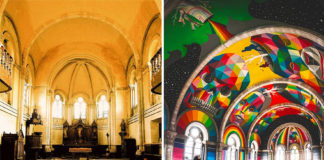 Artistas transformaram uma igreja em pista de skate