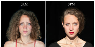 Fotos mostram como a aparência das pessoas muda do dia para a noite