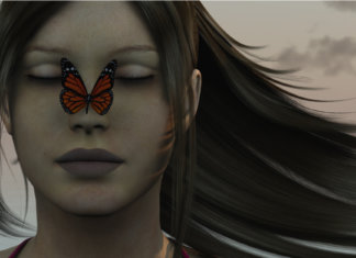 Acontece que a lagarta transformou-se em borboleta.