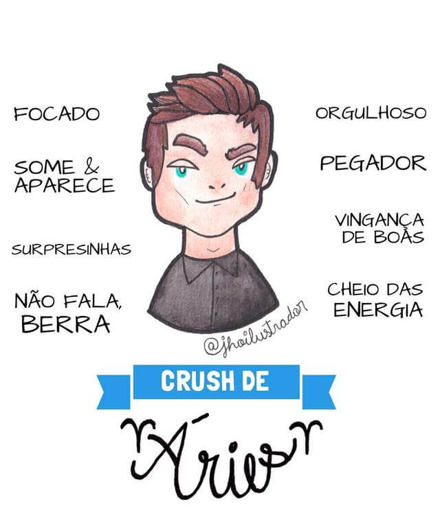 contioutra.com - Ilustrador mostra de forma divertida como é o "crush" de cada SIGNO?