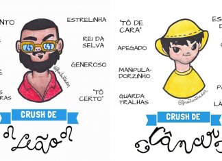 Ilustrador mostra de forma divertida como é o “crush” de cada SIGNO?