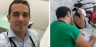 Médico é despedido sem aviso prévio e atende os pacientes da rede pública na calçada Médico é despedido sem aviso prévio e atende os pacientes da rede pública na calçada