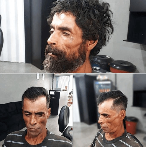 contioutra.com - Barbeiro transforma morador de rua que pediu uma gilete para arrumar emprego