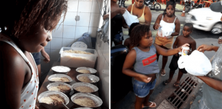 Como festa de aniversário de seus 8 anos, Adrielly distribuiu marmitas para desabrigados Como festa de aniversário de seus 8 anos, Adrielly distribuiu marmitas para desabrigados