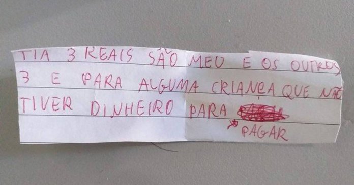 Garotinha dá exemplo de compaixão e solidariedade em bilhete escrito à sua professora