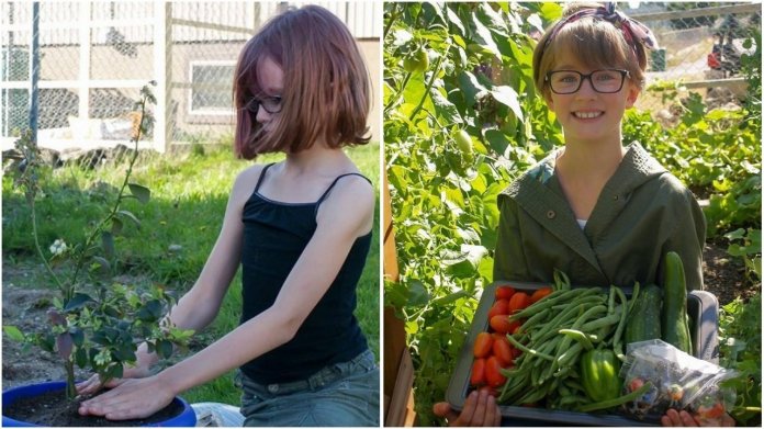 PhotoGrid_1556596353396 Garotinha cultiva horta em casa para alimentar moradores de rua