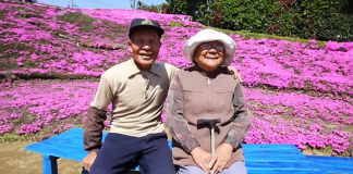 Senhor planta milhares de flores para que sua amada esposa, mesmo ser enxergar, possa sentir o perfume Senhor planta milhares de flores para que sua amada esposa, mesmo ser enxergar, possa sentir o perfume