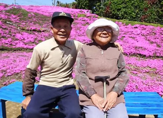 Senhor planta milhares de flores para que sua amada esposa, mesmo ser enxergar, possa sentir o perfume