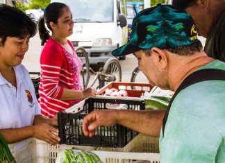 Cidade do Guarujá estimula coleta seletiva promovendo troca de lixo reciclável por pães, frutas e peixes