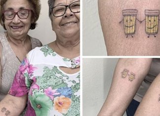 Amizade e cerveja: Amigas há mais de 30 anos, idosas fazem tatuagem para celebrar as melhores coisas da vida.