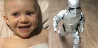 Pequena guerreira: Com traje de Star Wars, garotinha comemora fim da luta contra o câncer