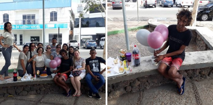 Funcionários de hospital fazem de festa de aniversário surpresa para morador de rua