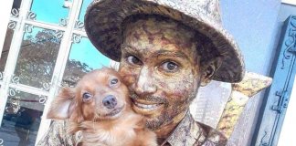 Cachorrinha faz estátua viva com tutor e bomba na web com fotos fofíssimas Cachorrinha faz estátua viva com tutor e bomba na web com fotos fofíssimas