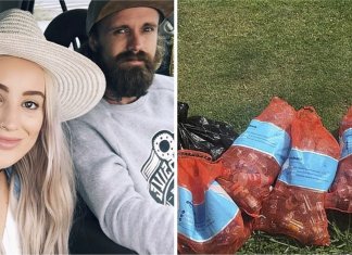 O casal financiará todo seu casamento a partir do lucro da reciclagem. Em 5 meses eles já levantaram quase US $ 6 mil dólares