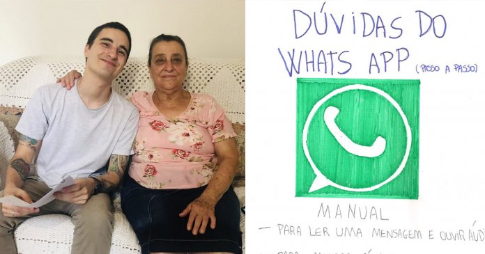 Jovem cria ‘Manual do WhatsApp’ para ajudar avó da namorada com o primeiro celular