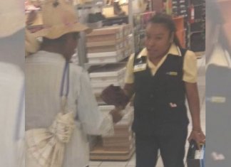 Trabalhadora deu sapatos para um homem que perguntou se eles vendiam os usados.