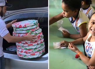 Menino relata que nunca comeu pizza e estabelecimento decide realizar “Dia da pizza” em creche