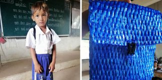 Sem dinheiro para comprar uma mochila ao filho, pai decide fazer uma, e ela é linda! Sem dinheiro para comprar uma mochila ao filho, pai decide fazer uma, e ela é linda!