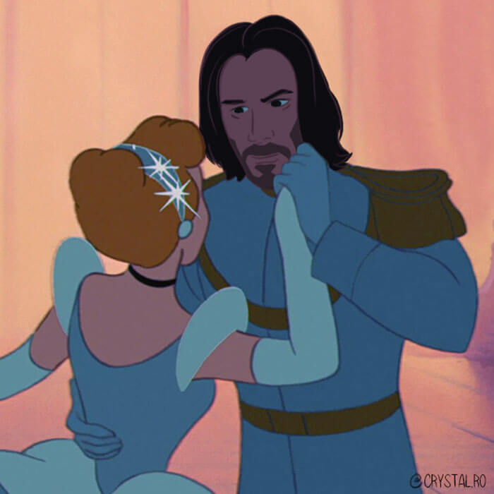 asomadetodosafetos.com - Artista reimagina Keanu Reeves como 9 príncipes da Disney