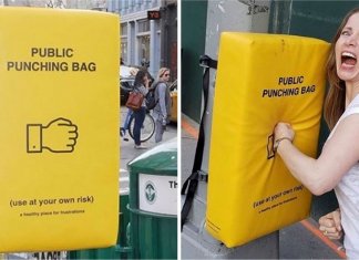 Em Manhattan, eles instalaram sacos de boxe para aliviar o estresse. Não é fácil viver em grandes cidades