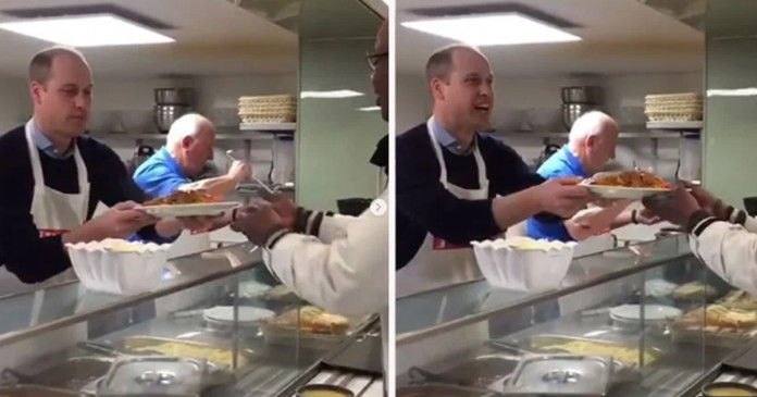 Príncipe William segue os passos da mãe ao servir comida para pessoas sem-abrigo