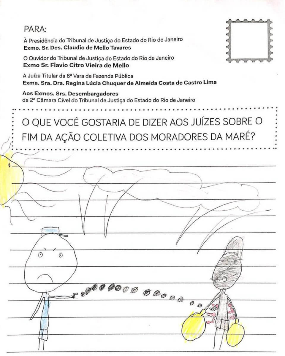 contioutra.com - Crianças do Complexo da Maré entregam cartas e desenhos ao TJ pedindo paz na comunidade