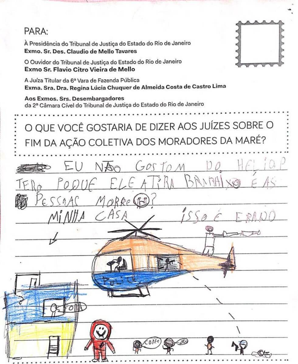 contioutra.com - Crianças do Complexo da Maré entregam cartas e desenhos ao TJ pedindo paz na comunidade
