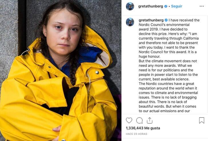 contioutra.com - Greta Thunberg rejeita prêmio de US $ 50.000. "Não precisamos de prêmios, mas de políticos para agir"