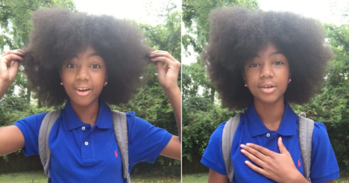 Menina grava vídeo inspirador após sofrer bullying por causa de cabelo afro