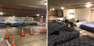 ONG transforma estacionamento em moradia para pessoas desabrigadas.