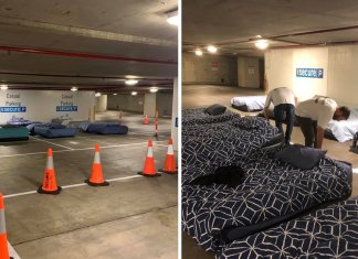 ONG transforma estacionamento em moradia para pessoas desabrigadas.