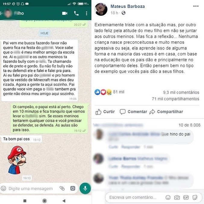 contioutra.com - Garotinho defende amigo negro de bullying em festinha e atitude viraliza