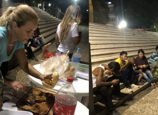 Na noite de Natal, ela preferiu ceiar com moradores e cachorros de rua: ‘A gente fica com o coração repleto de amor’