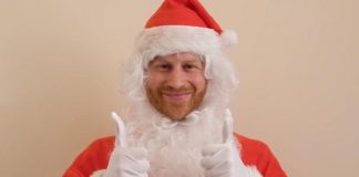 Vestido de Papai Noel, Príncipe Harry grava mensagem para crianças
