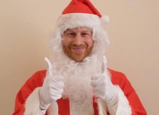 Vestido de Papai Noel, Príncipe Harry grava mensagem para crianças