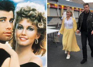 John Travolta e Olivia Newton-John usam figurino de Grease 40 anos depois