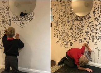 Repreendido por desenhar durante a aula, menino consegue emprego decorando restaurante