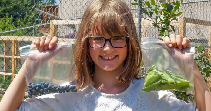 Com apenas 9 anos, ela  cultiva horta em casa para alimentar moradores de rua.