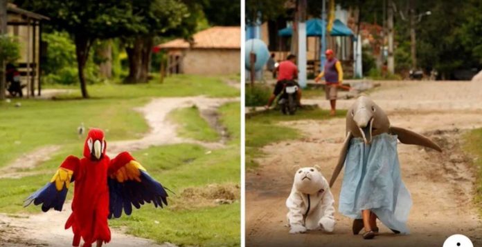 Em município no Pará, crianças trouxeram encanto ao Carnaval fantasiadas de animais da floresta