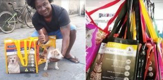 Estudante cria bolsas ecológicas com sacos de ração e usa renda para alimentar cães e gatos de rua